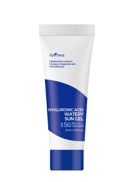 Mini ISNTREE Hyaluronic Acid Watery Facial Skincare Uv Sunscreen SPF50+PA+++ | 10ml - 10ml Travel Size (Image 1)