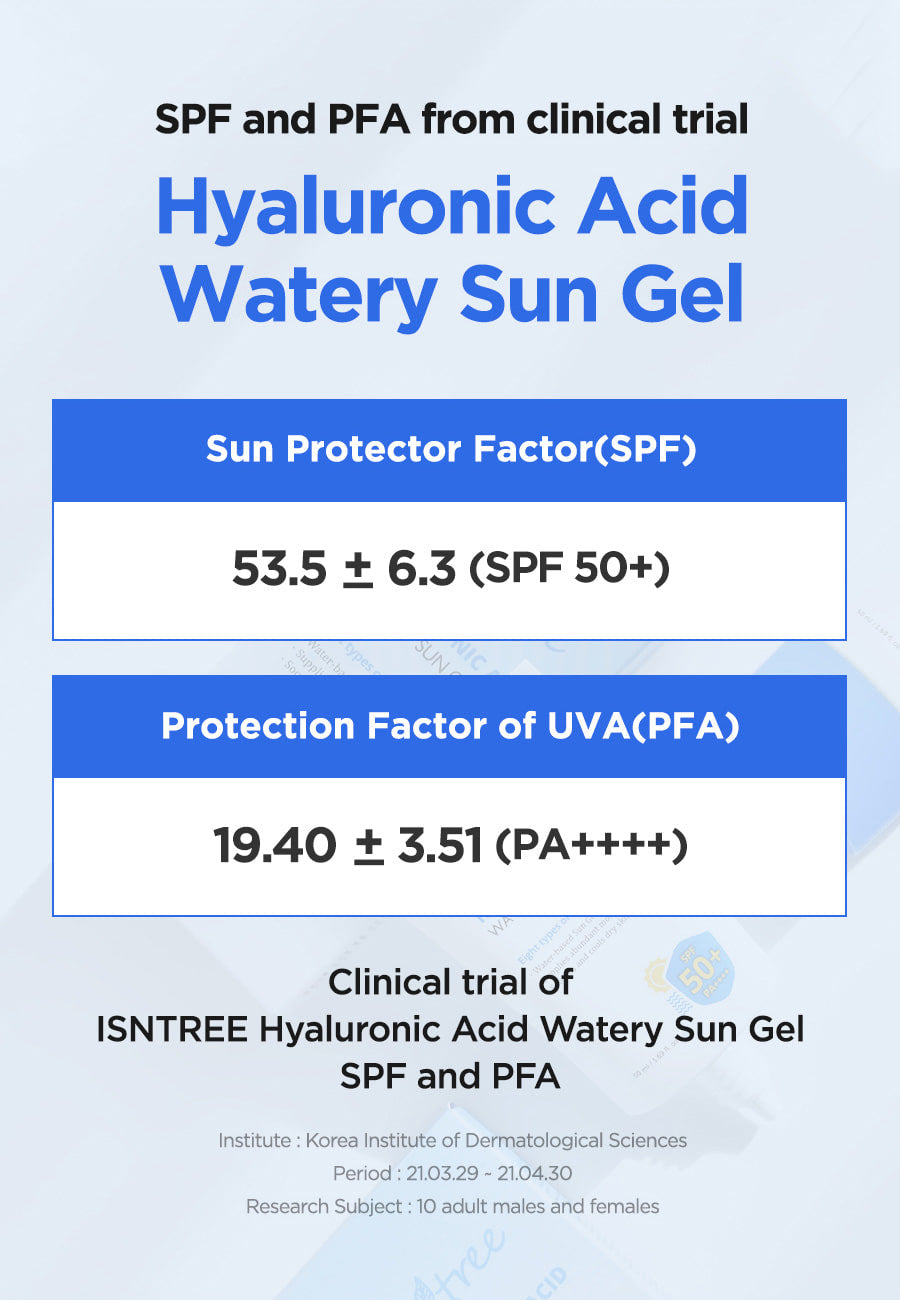 Mini ISNTREE Hyaluronic Acid Watery Facial Skincare Uv Sunscreen SPF50+PA+++ | 10ml - 10ml Travel Size (Image 7)