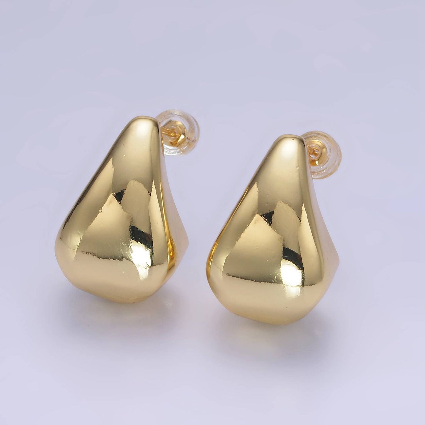 Aim Eternal - 14K Gold Filled Edged Teardrop C-Shaped Hoop Earrings