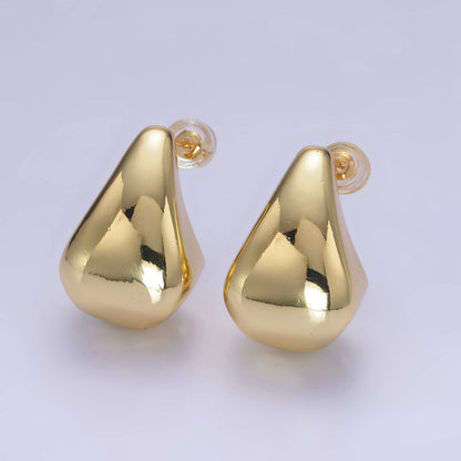 Aim Eternal - 14K Gold Filled Edged Teardrop C-Shaped Hoop Earrings