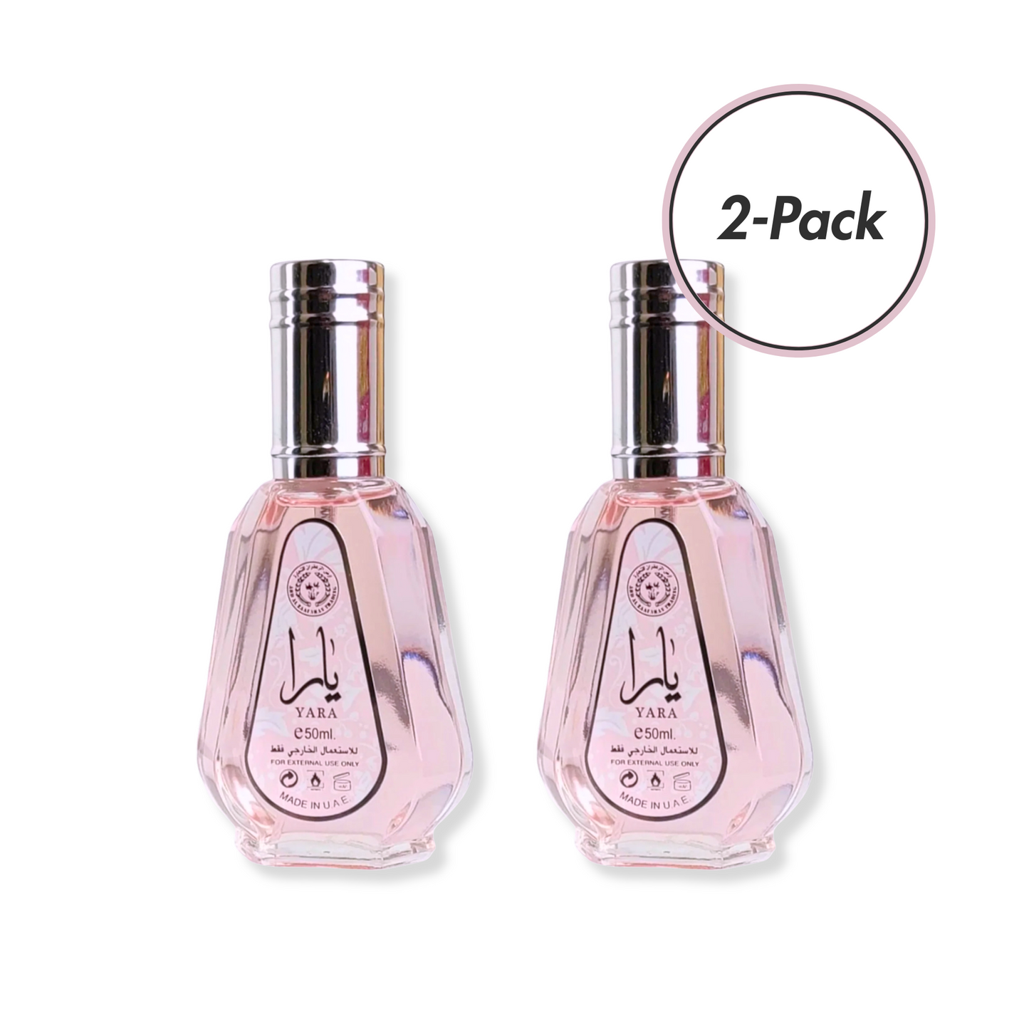 Lataffa Yara 50ml perfume bottles made in U.A.E. Exclusive 2-pack at Wehitpan to save money.