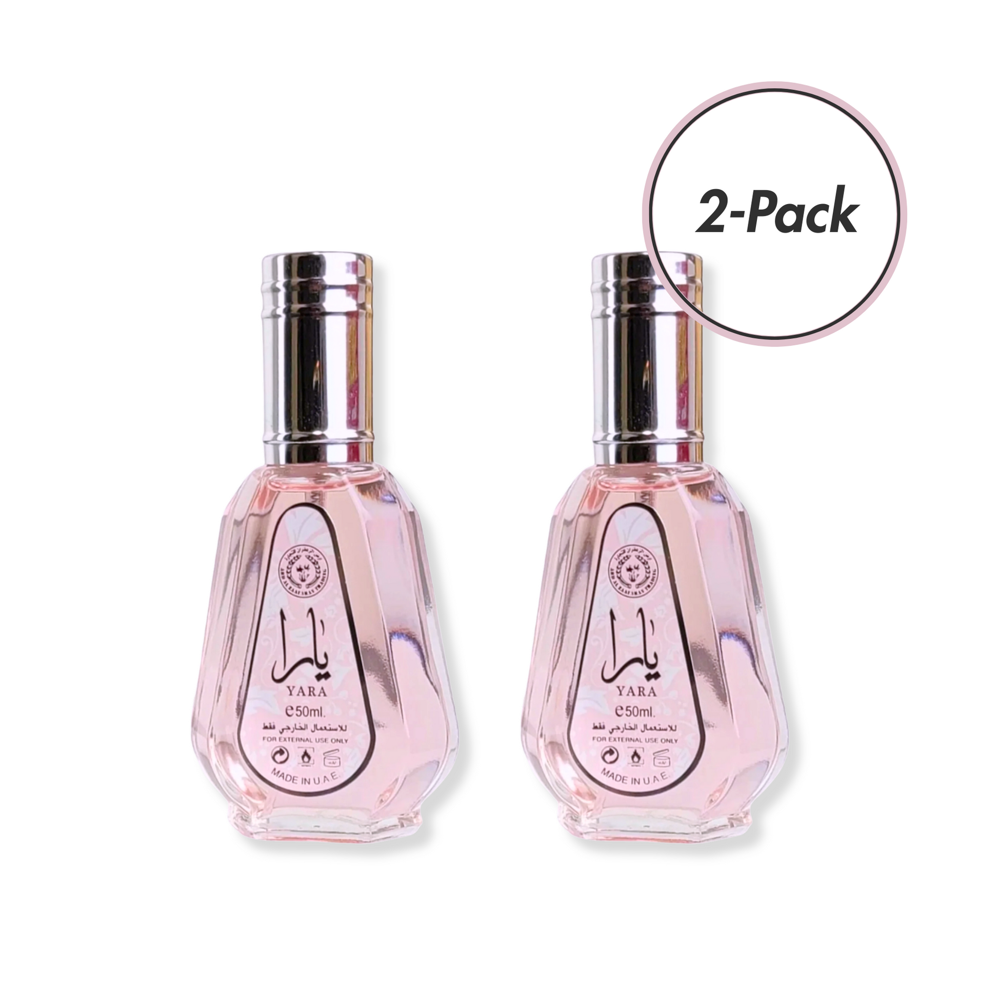 Lataffa Yara 50ml perfume bottles made in U.A.E. Exclusive 2-pack at Wehitpan to save money.