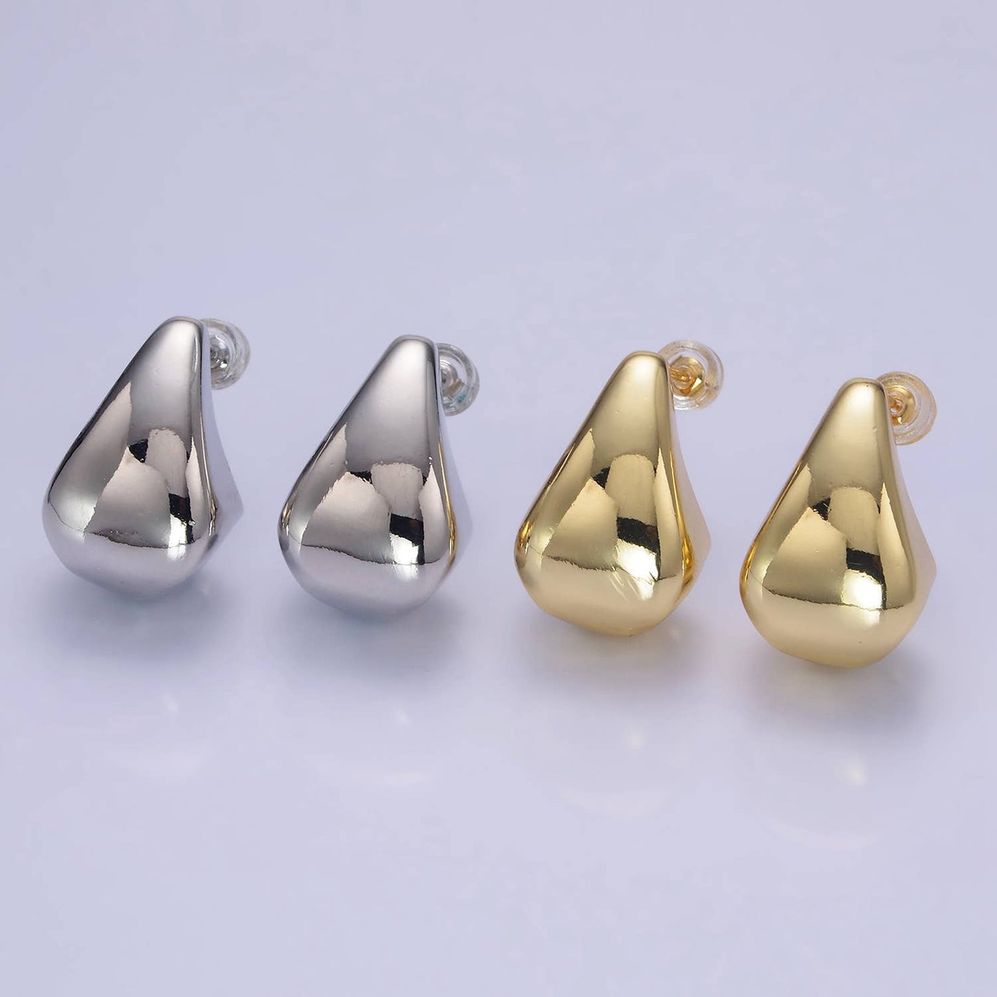 Aim Eternal - 14K Gold Filled Edged Teardrop C-Shaped Hoop Earrings