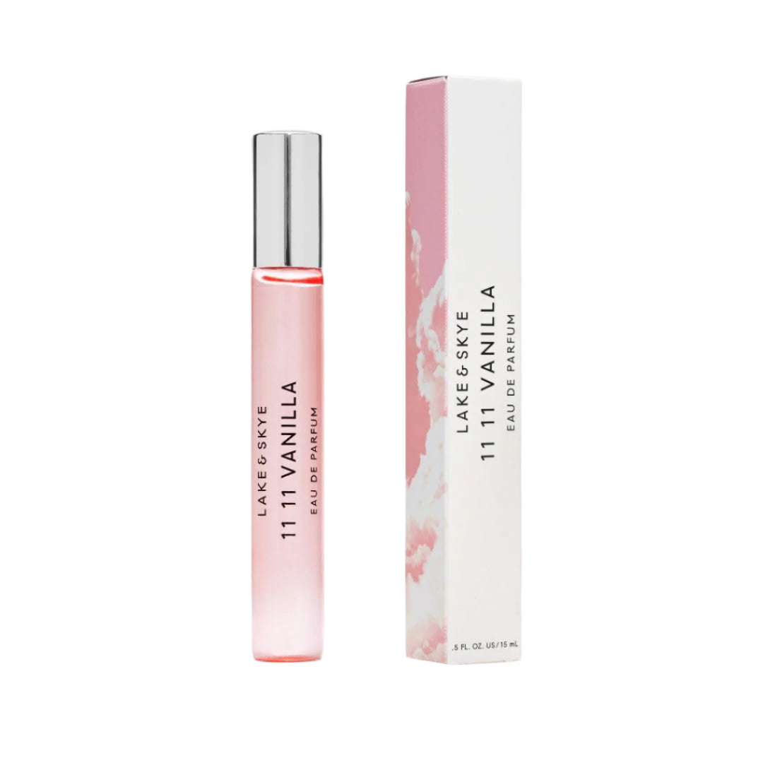 Lake & Skye 11 11 Vanilla perfume bottle and packaging on a white background