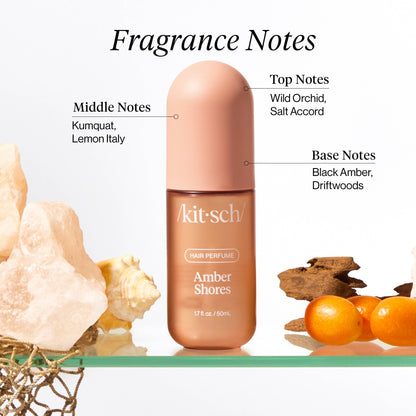 Fragrance notes of the kitsch amber shores hair perfume
