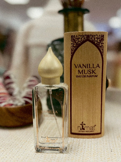 vanilla musk nemat eau de parfum perfume and fragrance diffuser case, available at wehitpan.com, product photos, not at sephora or ulta, sustainable packaging, customer reviews