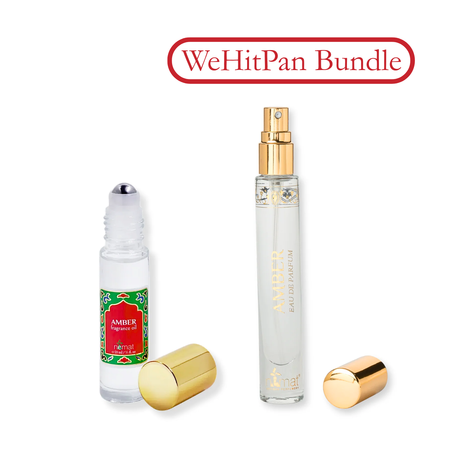 Nemat Amber Bundle Perfume Oil — Travel eau de parfum spray and Oil Discount Bundle at Wehitpan