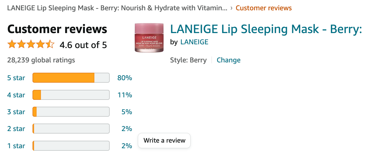 Mini Laneige Lip Sleeping Mask Intense Hydration with Vitamin C | 5 grams
