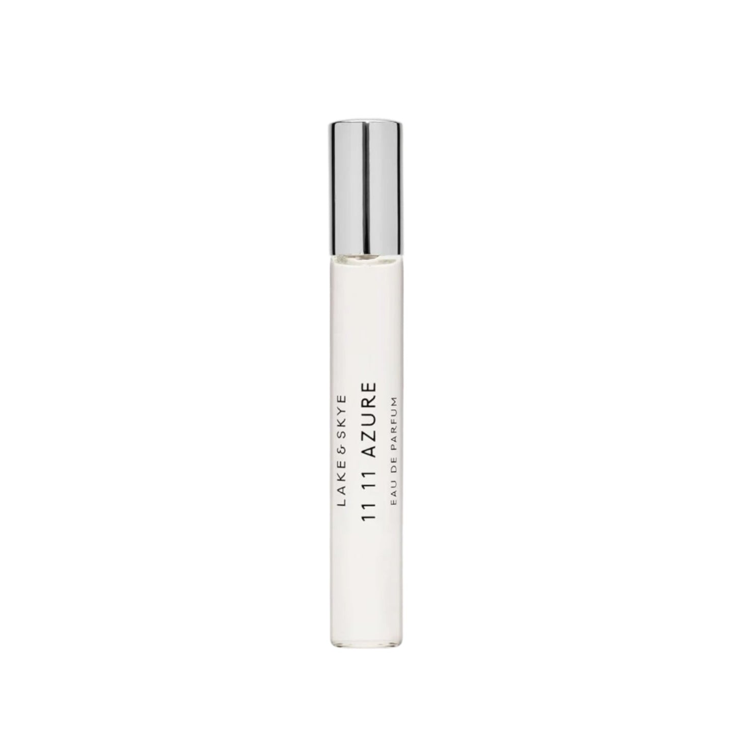 Perfume bottle labeled '11 11 Azure' by Lakme on a white background