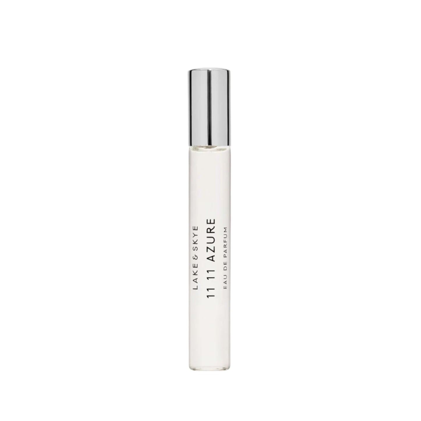 Perfume bottle labeled '11 11 Azure' by Lakme on a white background