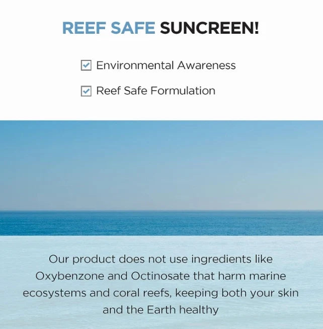 reef safe sunscreen, sustainable, oxybenzone and octinosate, wehitpan.com, Skin1004 HYALU-CICA Water-Fit Sun Serum, product photo, k-beauty sunscreen spf50+, viral on tiktok