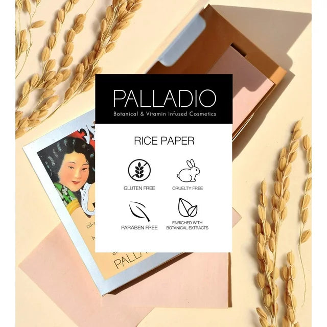 Palladio Rice Paper Double-Sided Blotting Tissues — Oily Skin Approved!