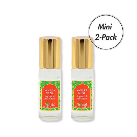 Two Nemat Vanilla Musk fragrance oil mini 2-pack 5ml Rollerball bottles 